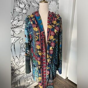 Johnny Was multi color sweater duster